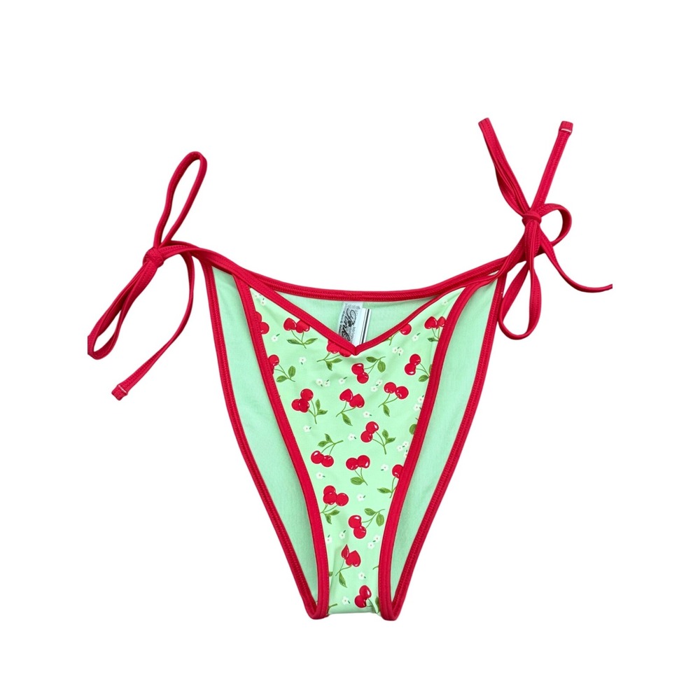 Victoria's Secret PINK Frankies Bikinis Cherry Print Side Tie Bikini Bottom S